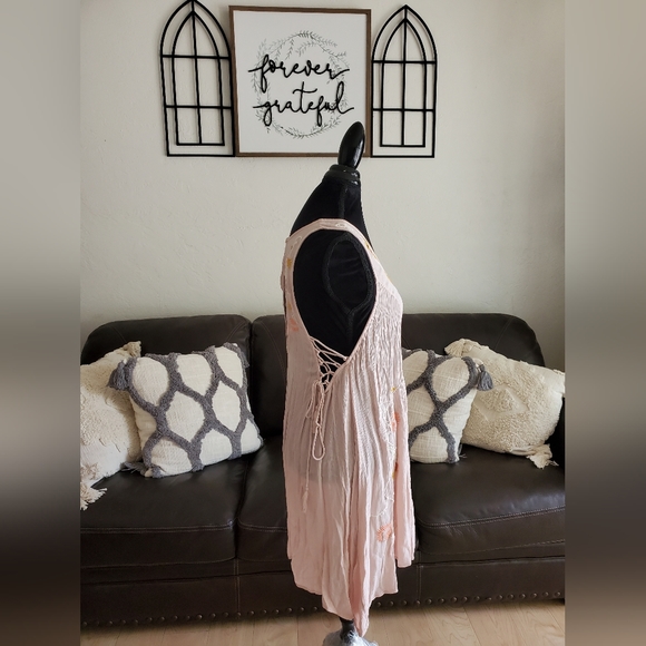 Free People Adelaide Pink Floral Slip Mini Dress Size S Boho Chic Embroidered - Picture 14 of 14